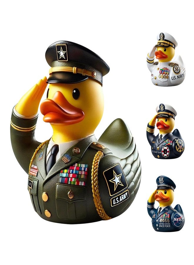 YOUNEEDFUL 2025 New Duck Captain Resin Ornament, Veteran Tribute Duck ，Military Resin Duckies Decorations for Veterans Day (Green) - Image 1